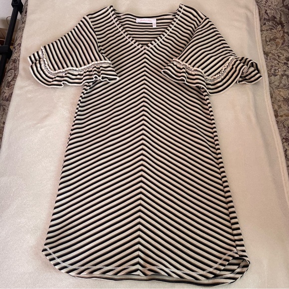 See by Chloe Striped Ruffled Sleeve Cotton Dress ✨ - Picture 1 of 9